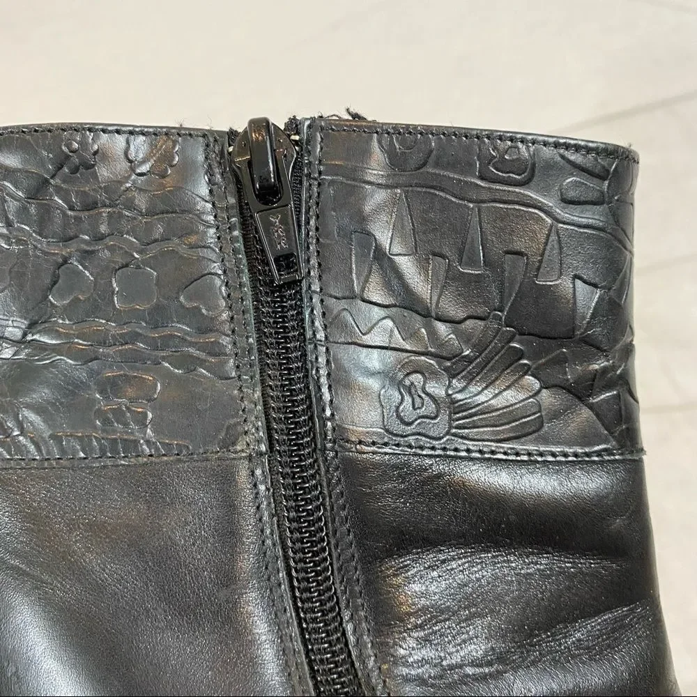 Via Spiga Ladies Black Leather‎ Ankle Boots 7.5